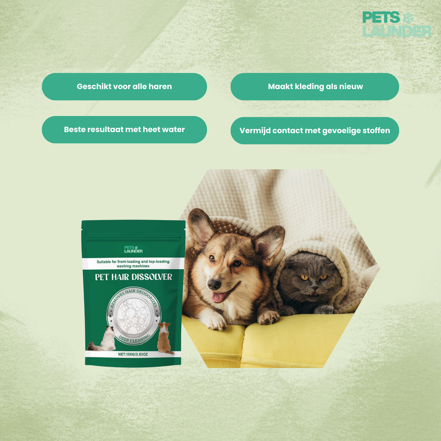Huisdierhaar Oplosser voor de Was (12 Stuks) - Verwijdert Honden en Kattenhaar tijdens het Wassen