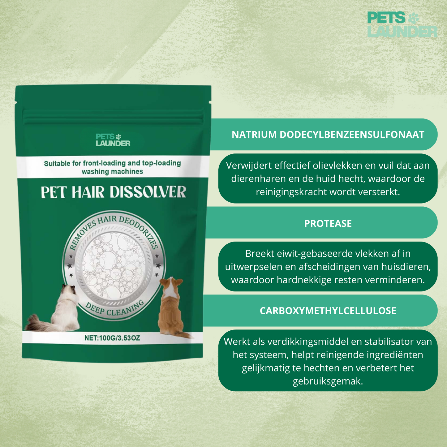 Huisdierhaar Oplosser voor de Was (12 Stuks) - Verwijdert Honden en Kattenhaar tijdens het Wassen