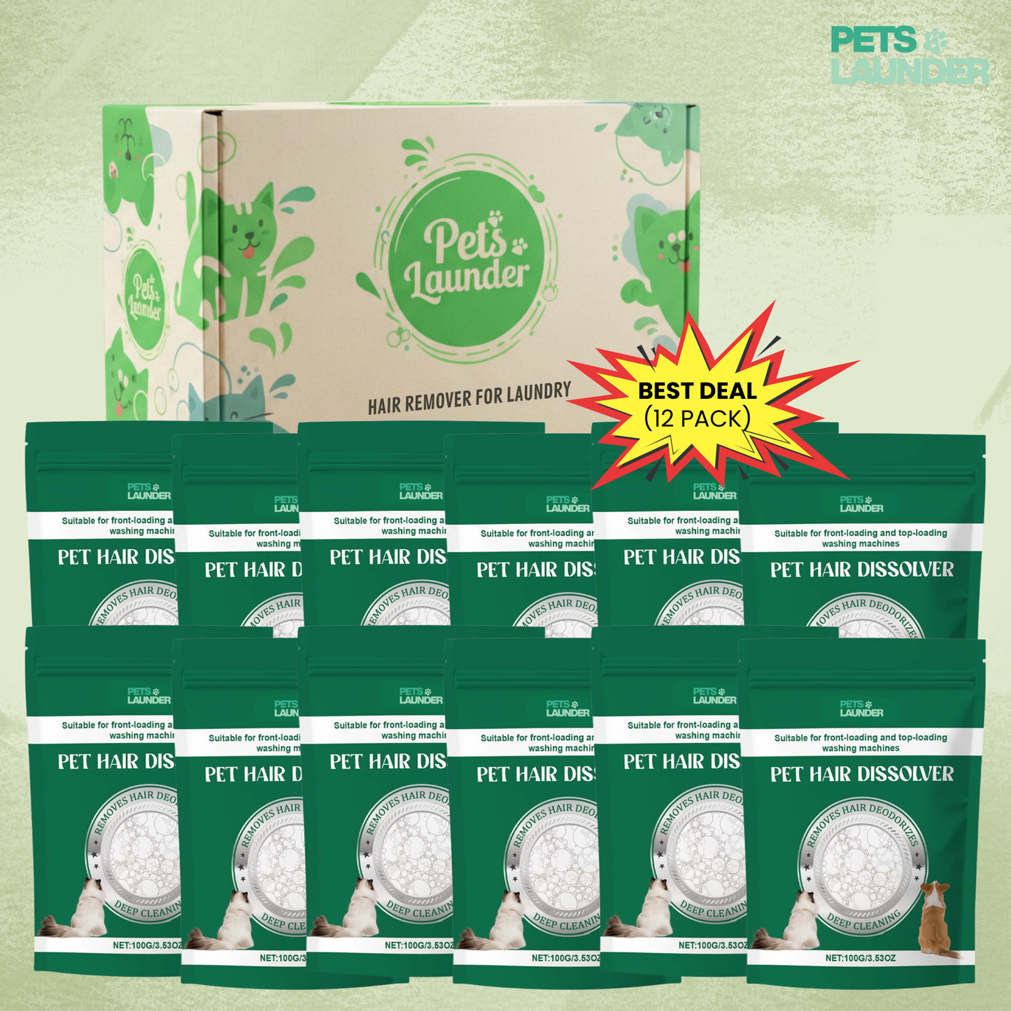 Huisdierhaar Oplosser voor de Was (12 Stuks) - Verwijdert Honden en Kattenhaar tijdens het Wassen